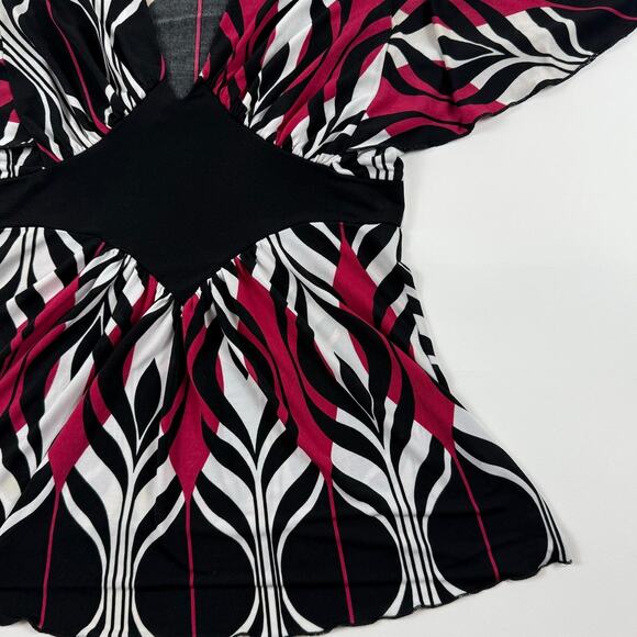 Y2K Women's Fleurish Flared Flowy Top made in USA Size Small - Picture 3 of 7